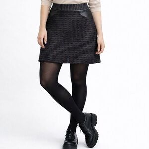 The Limited Mini Skirt Lined Striped Faux Leather Trim Woven Fabric 90’s Size 2